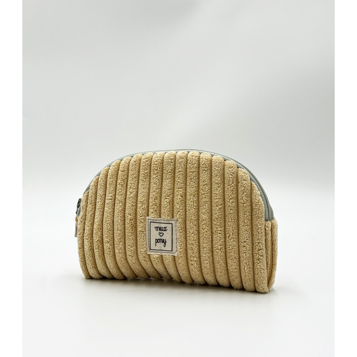 Sandy Yellow – sztruksowa kosmetyczka z wodoodpornym wnętrzem
