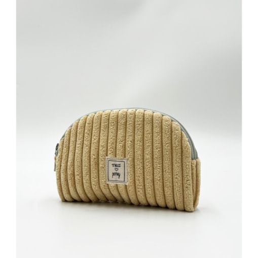 Sandy Yellow – sztruksowa kosmetyczka z wodoodpornym wnętrzem