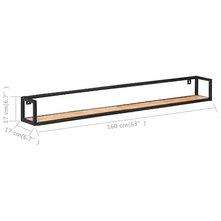 vidaXL Półki ścienne, 2 szt., 160 cm, lite drewno akacjowe