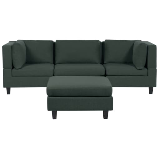 Sofa modułowa 3-osobowa z otomaną ciemnozielona UNSTAD