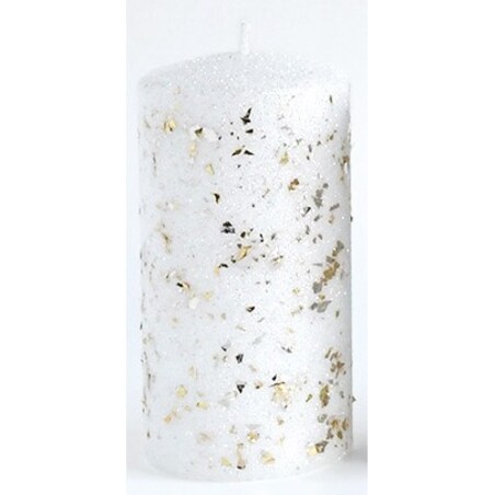 Świeca GLAMOUR NEW Walec mały 7xh10cm parafinowa biała