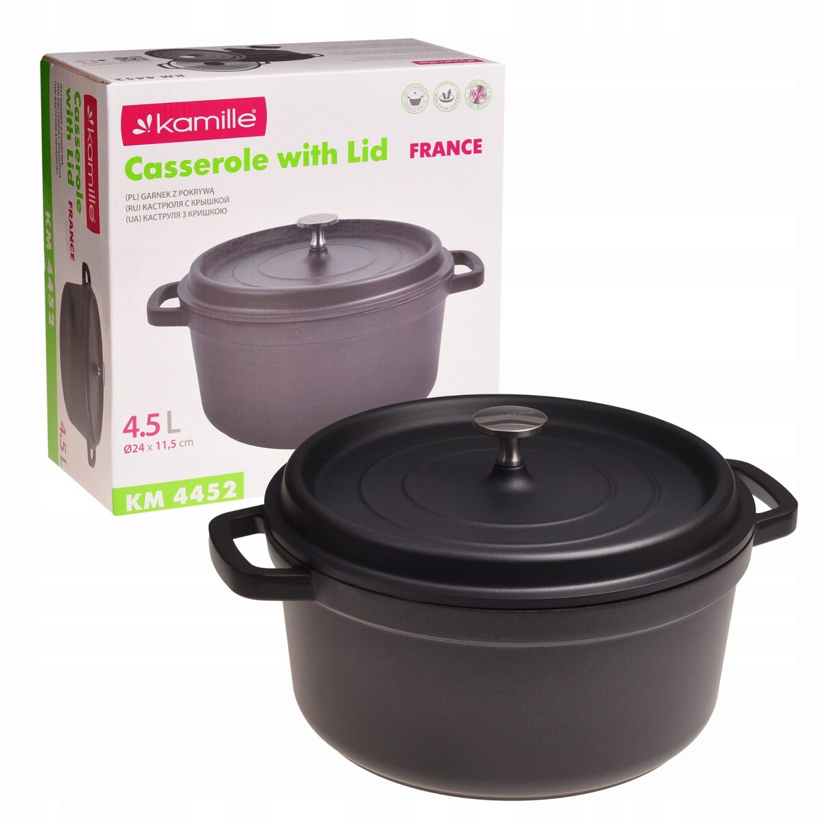 Garnek brytfanna z pokrywką 4.5L KAMILLE