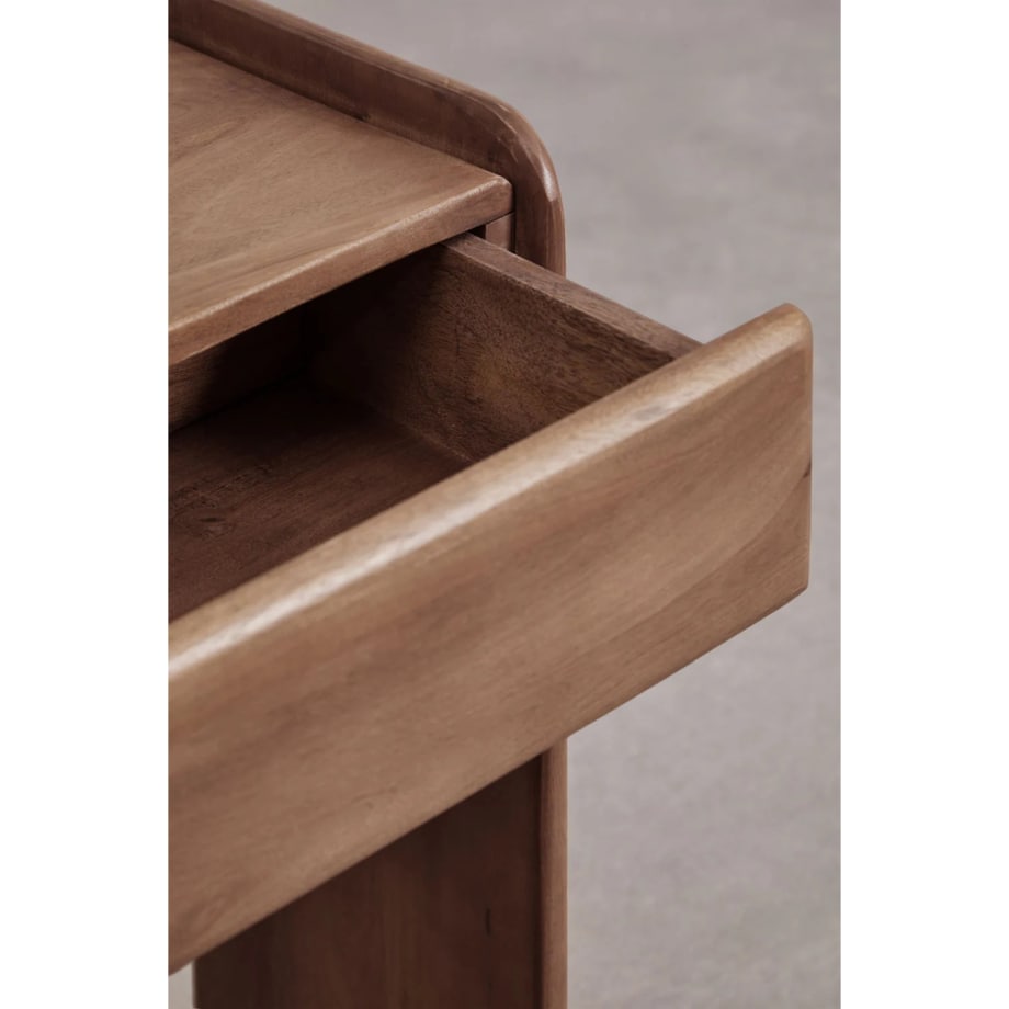 Konsola z drewna akacjowego Tinsley, 120 cm, brązowa