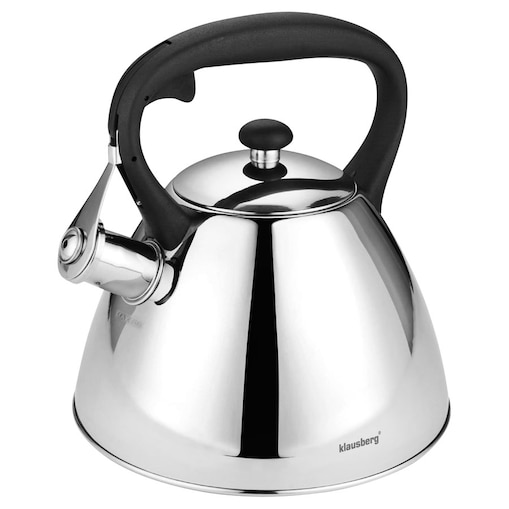 Czajnik stalowy z gwizdkiem 3L indukcja gaz srebrny KLAUSBERG