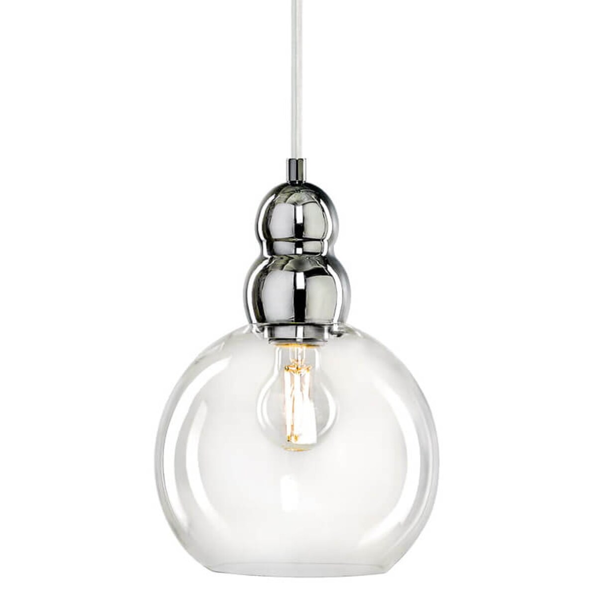 Wisząca lampa loftowa Akso do pokoju biała przezroczysta