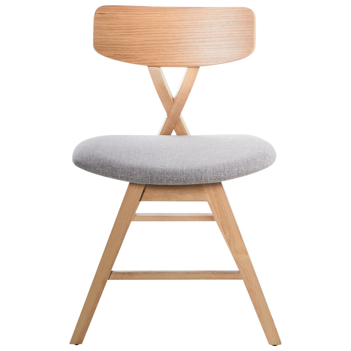 Zestaw 2 krzeseł do jadalni LELAND Drewno Jasny brąz/ szary