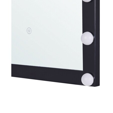 Metalowe lustro ścienne LED 50 x 60 cm czarne ODENAS