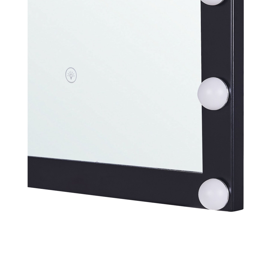 Metalowe lustro ścienne LED 50 x 60 cm czarne ODENAS