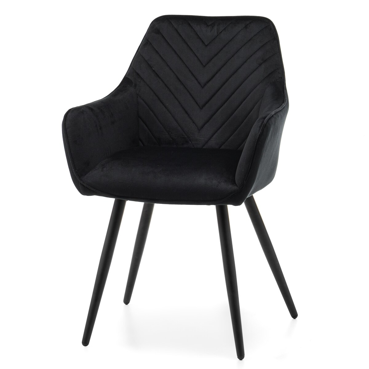 Krzesło tapicerowane welurowe do salonu jadalni VASTO czarne