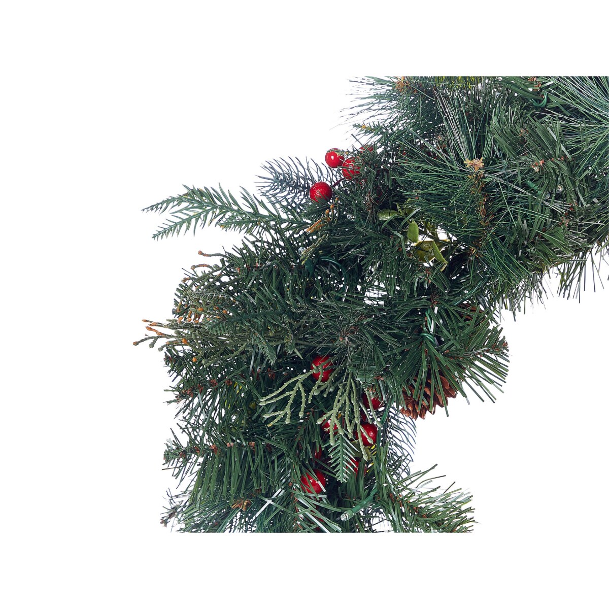 Wianek świąteczny ze światełkami 60 cm zielony ELBRUS