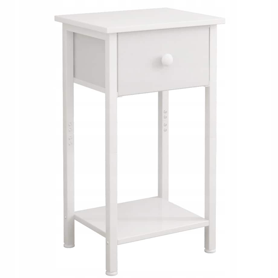 Stolik nocny komoda szafka z szufladą półką biały do sypialni salonu 38 cm