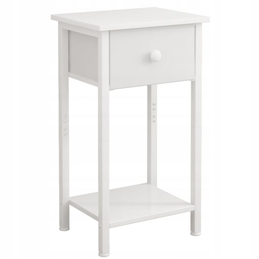 Stolik nocny komoda szafka z szufladą półką biały do sypialni salonu 38 cm