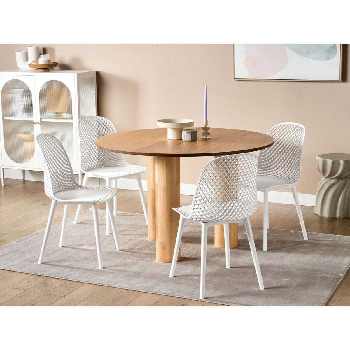 Zestaw 4 krzeseł do jadalni biały EMORY