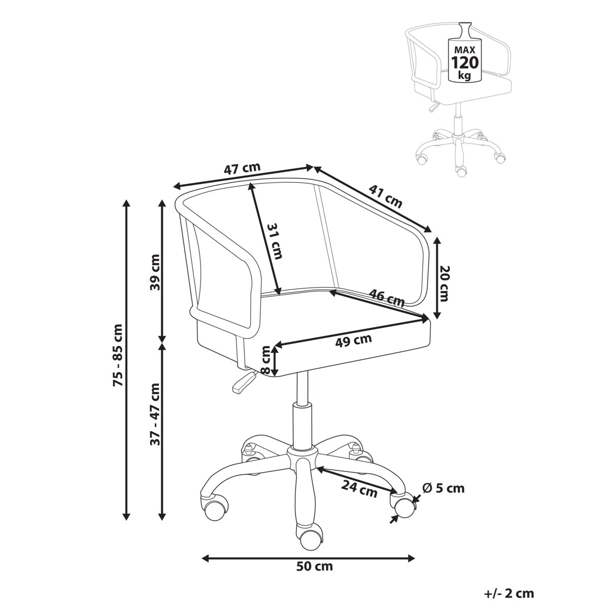 Krzesło obrotowe TUCSON Ekoskóra Czarny