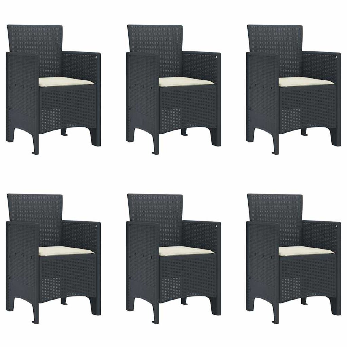 vidaXL Zestaw do jadalni w ogrodzie 7 pcs Antracyt Rattan Polt