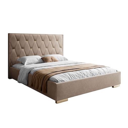 Łóżko tapicerowane IZOLDA z wysokim zagłówkiem, selaż 34, 180x200 Royal Velvet 176