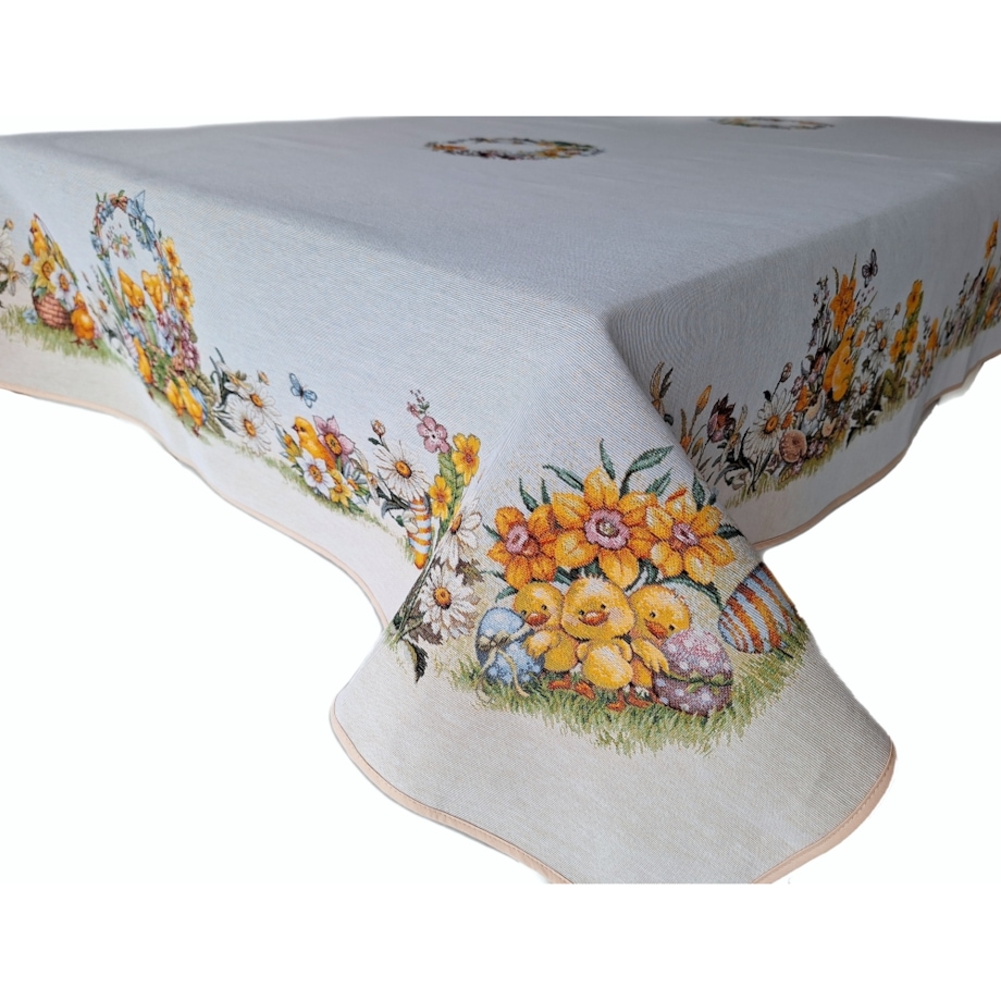 Obrus Wielkanocny 140X210 Cm Na Stół Ozdobny Dekoracyjny Kurczaczki