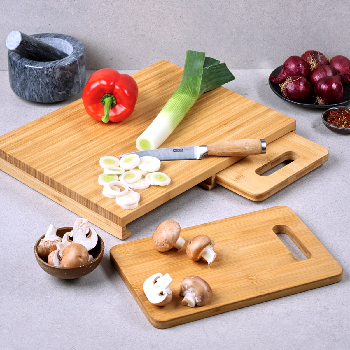 Zestaw 3 desek do krojenia z bambusa