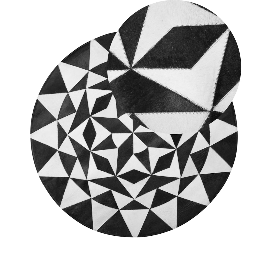 Dywan TURGUTLU 140 cm Skóra naturalna Czarny