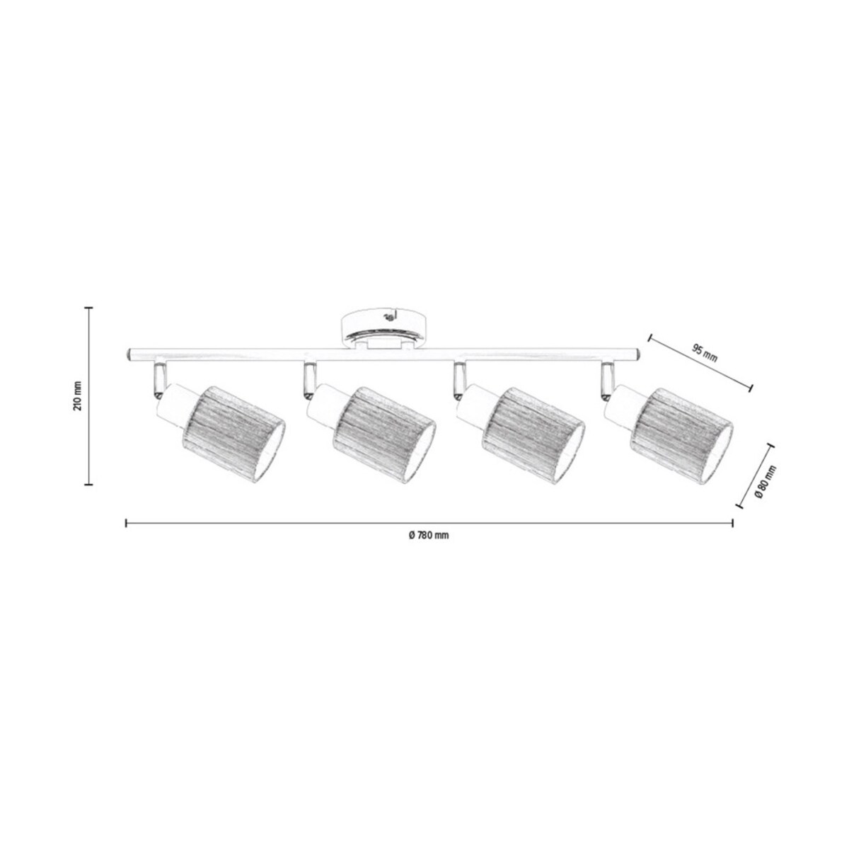 Lampa Sufitowa BRITOP Lighting 4xE14 Max.9W Subtelne Połączenie Bieli z Srebrną Tkaniną, Polski Producent, 1 szt.