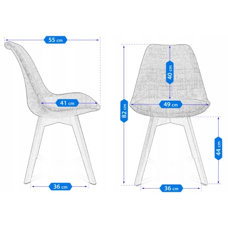 Krzesło tapicerowane materiałowe ALTA beżowe