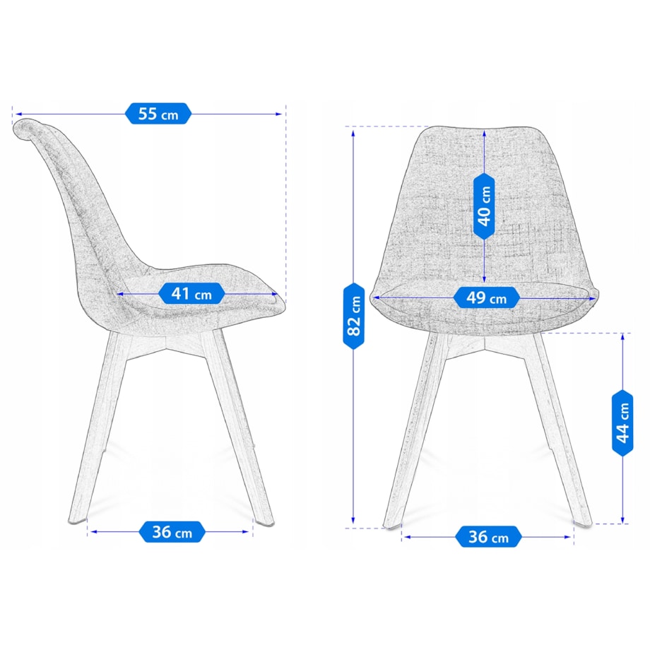 Krzesło tapicerowane materiałowe ALTA beżowe