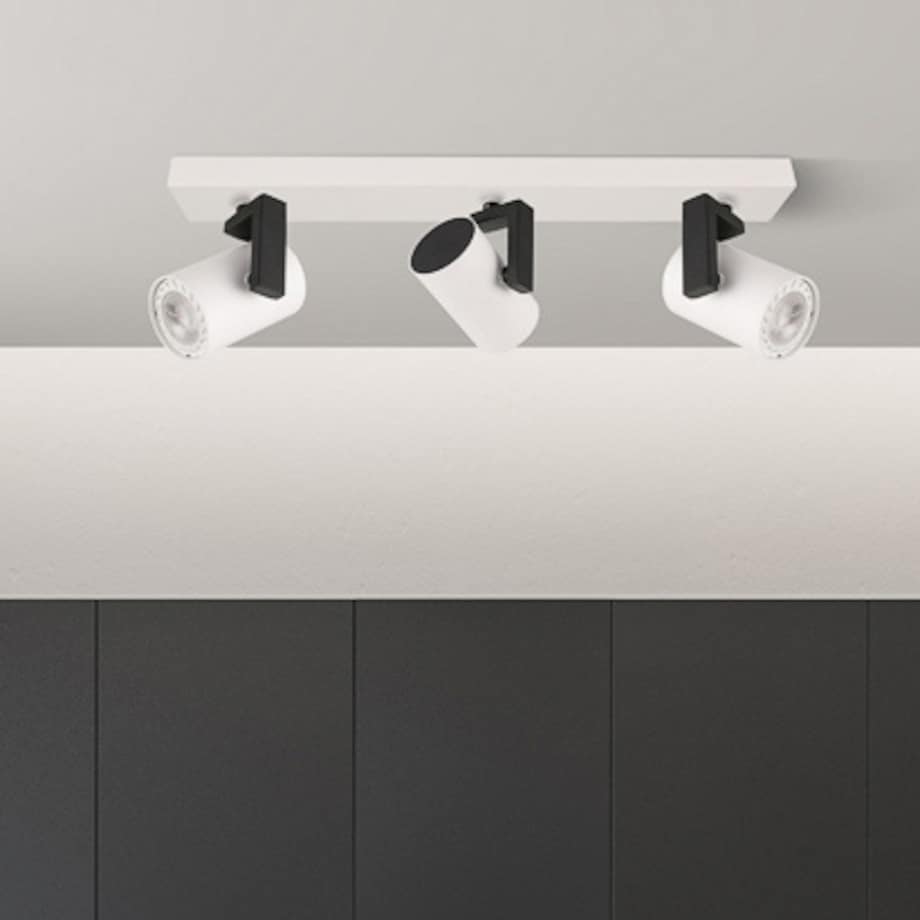 LAMPA sufitowa MOLA SPL-2846-3 WH Italux metalowa OPRAWA regulowane reflektorki plafon białe czarne