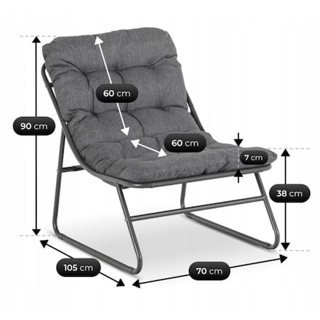 Zestaw Mebli Ogrodowych Wypoczynkowy Na Taras Ogród Działkę Szary MEGARA