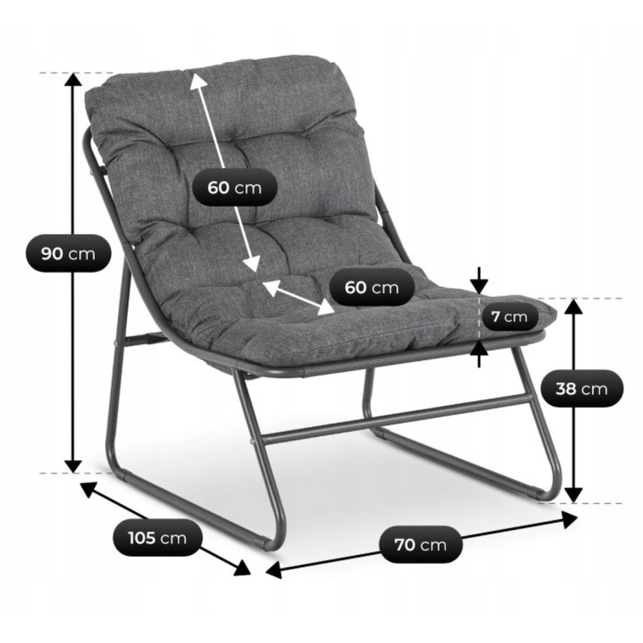 Zestaw Mebli Ogrodowych Wypoczynkowy Na Taras Ogród Działkę Szary MEGARA