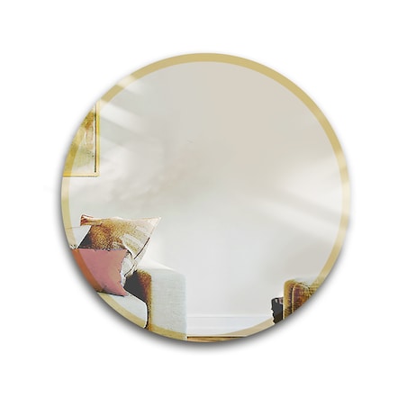 Lustro okrągłe BELLA srebrno złote fi 110