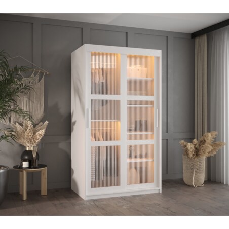 Szafa przesuwna Garderoba FLUTES 100 biały