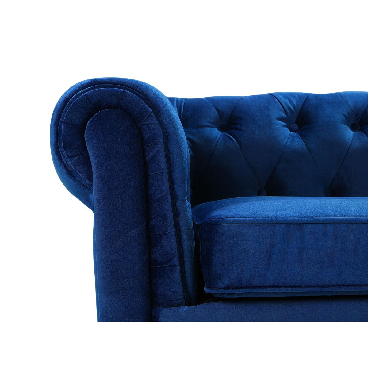 Fotel welurowy ciemnoniebieski CHESTERFIELD