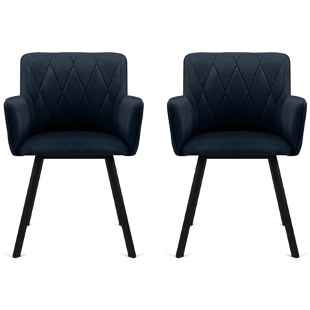 KONSIMO PYRUS welurowe krzesła 2 sztuki  ciemnoniebieskie