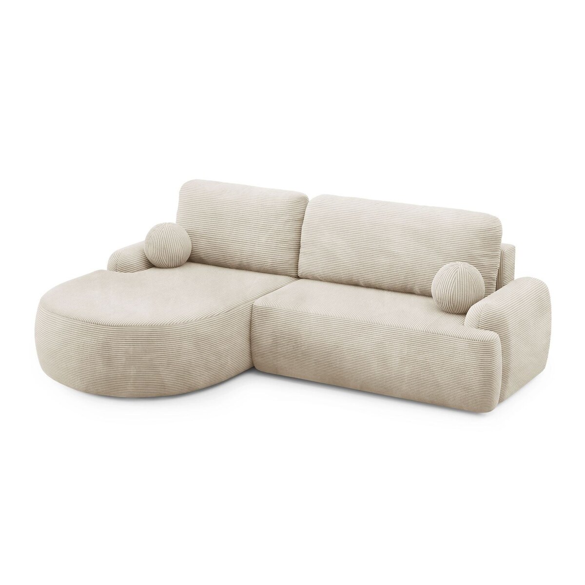 Zaokrąglony narożnik CLEO II z funkcją spania, wersja lewa, Poso 105