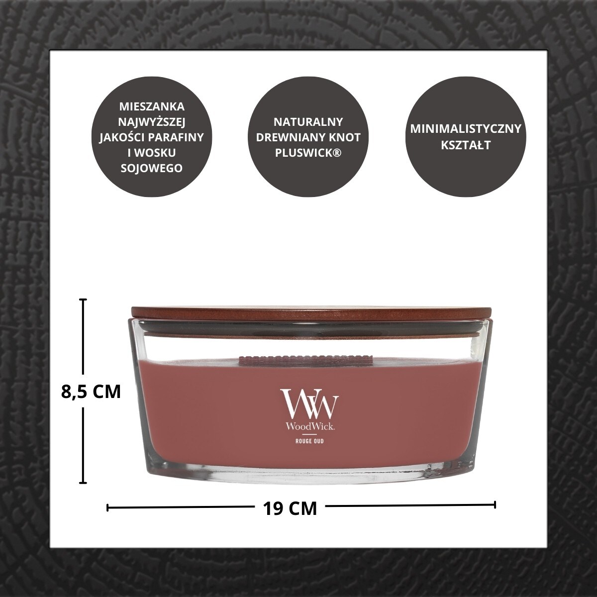 WoodWick świeca Elipsa ROUGE OUD