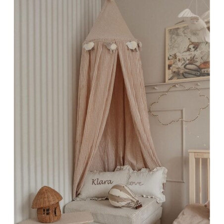 Beige Stripes – baldachim muślinowy