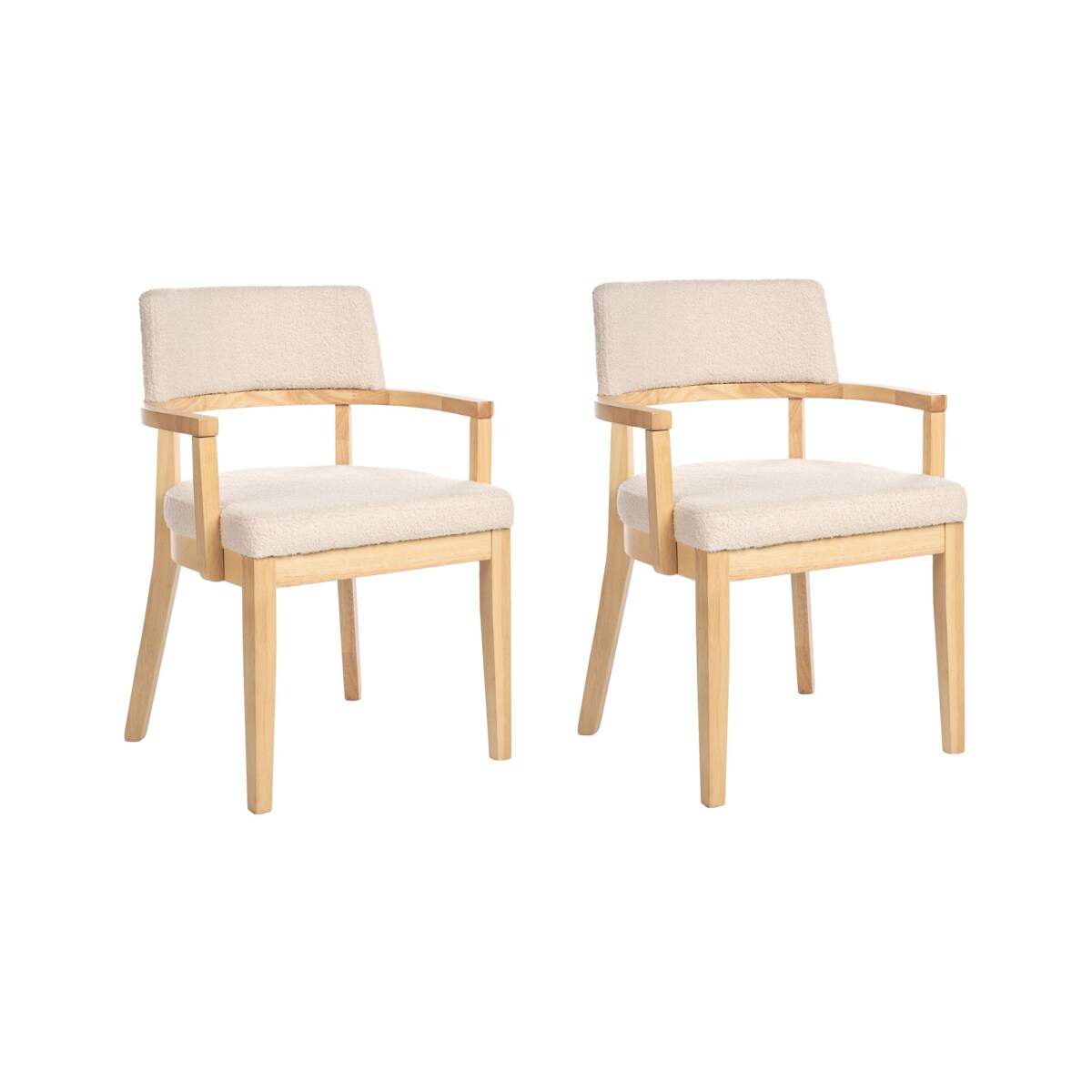 Zestaw 2 krzeseł do jadalni DALBO Boucle Jasne drewno