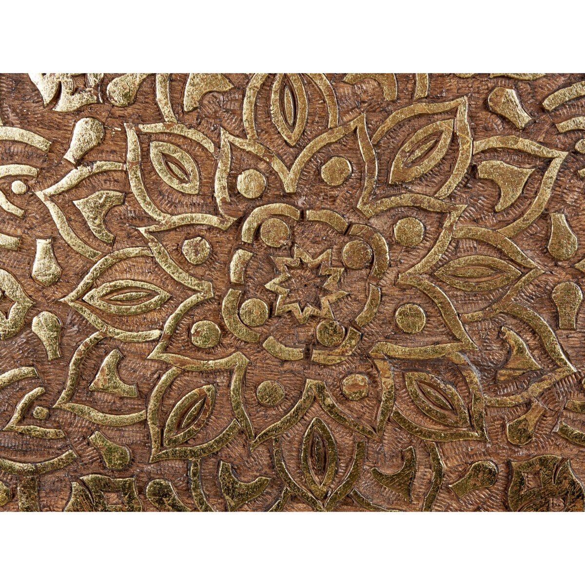 Zestaw 2 stolików pomocniczych z drewna mango ciemny RANJA