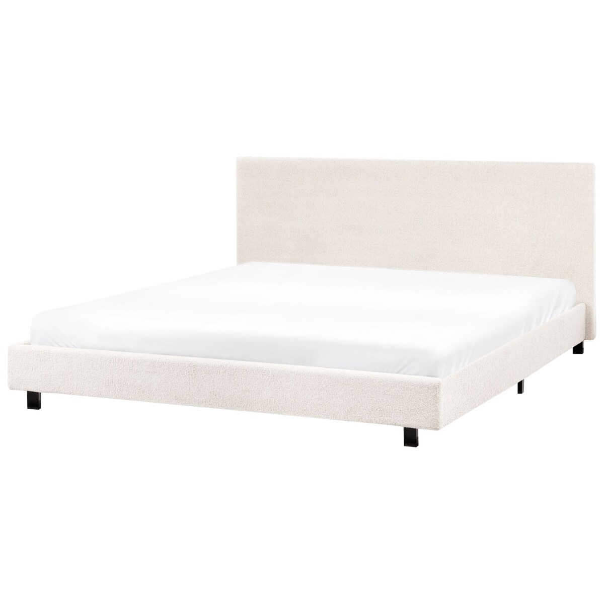 Łóżko Boucle ALBI 180 x 200 cm Złamana biel