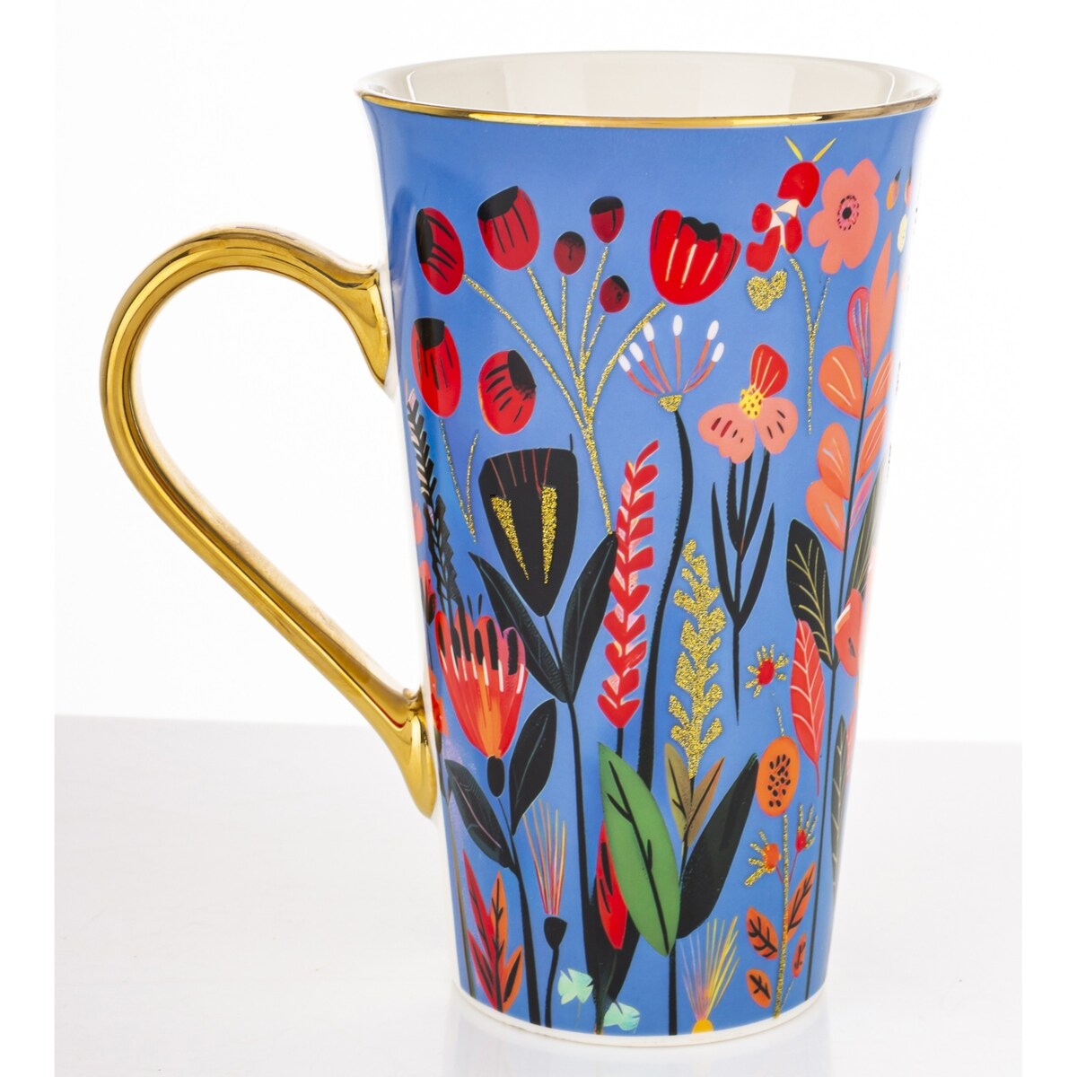 Kubek porcelanowy 700 ml BLUMEN 17x15x10 cm niebieski