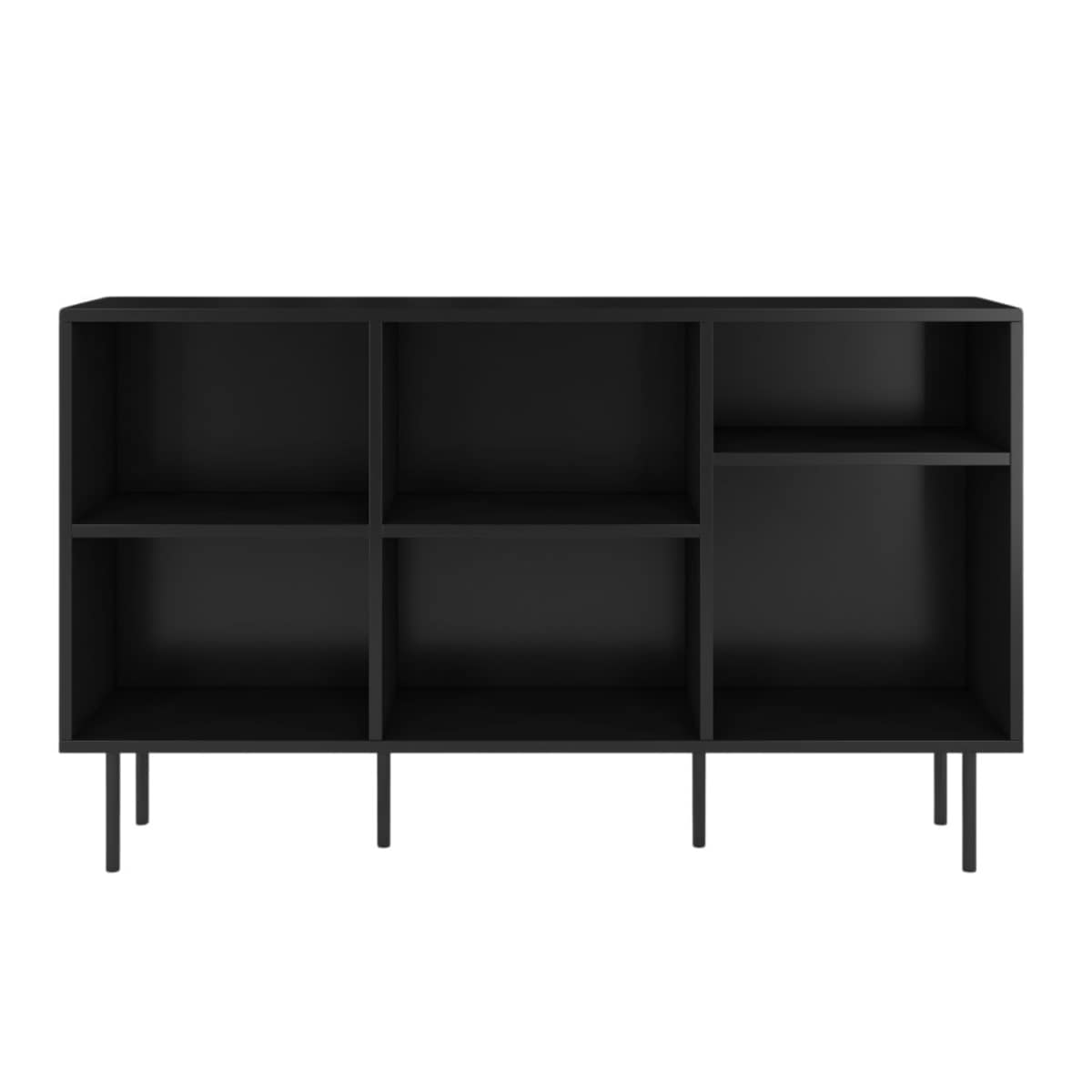 Otwarta komoda / regał w czarnym kolorze Dancan MIRKA / szer. 130 cm