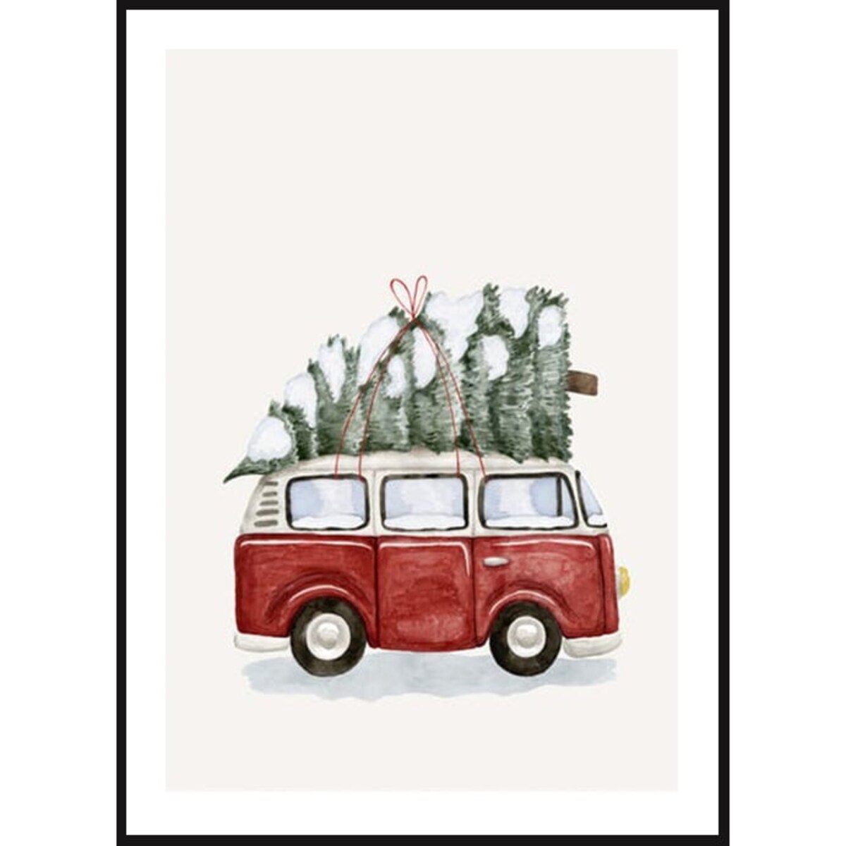 Poster Story, Plakat, Obraz - Świąteczny Van z Choinką, wymiary 60 x 84 cm