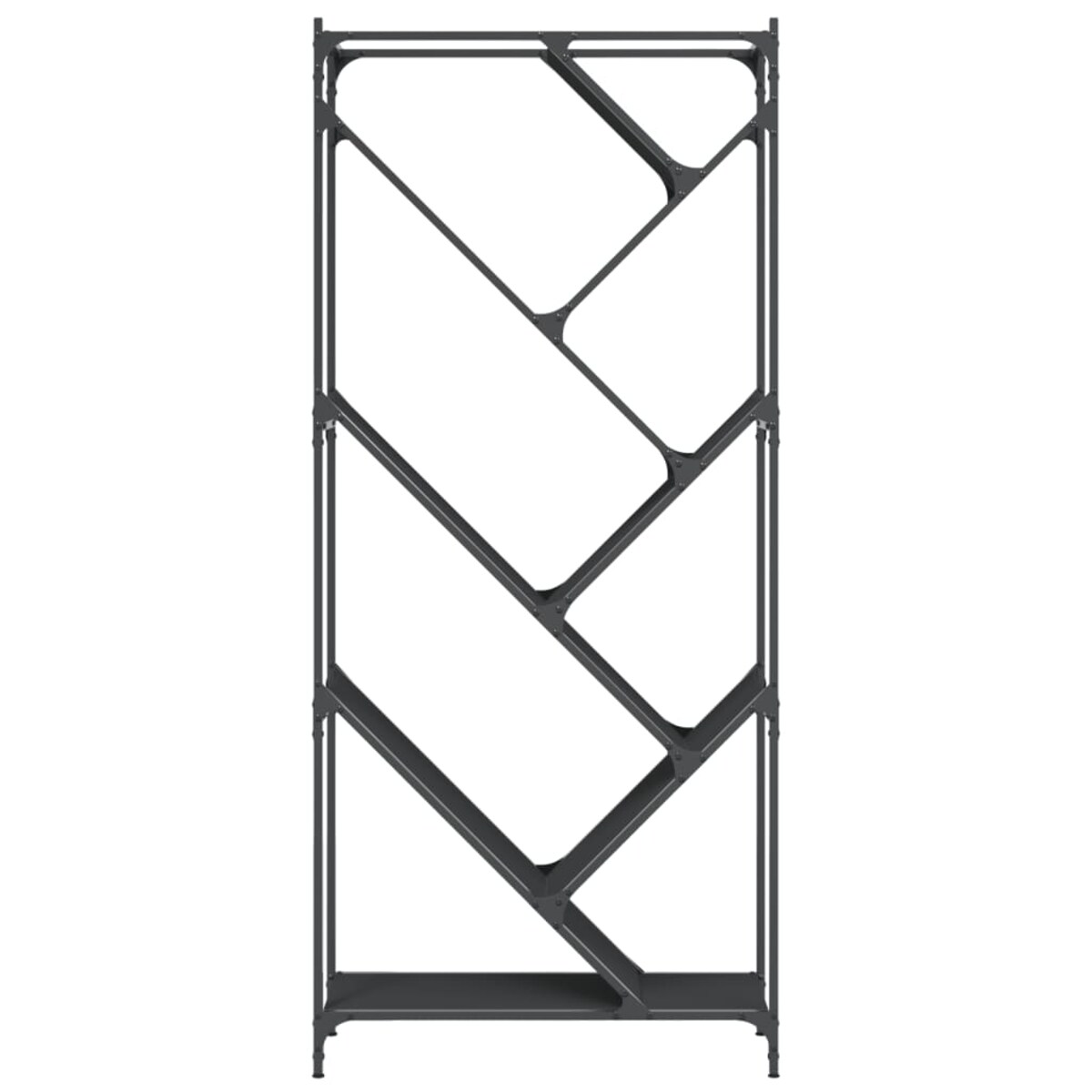 vidaXL Regał, czarny, 79x30x180 cm, materiał drewnopochodny i metal