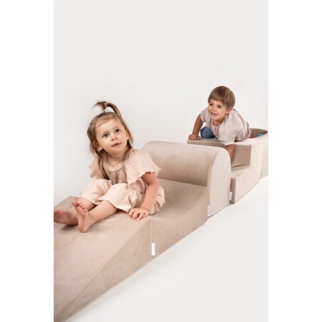 Piankowy plac zabaw + mały basen - beżowy + 80 piłek KOLOROWE