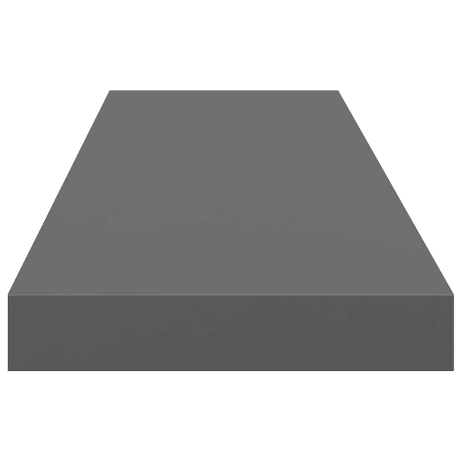 vidaXL Półki ścienne, 4 szt, wysoki połysk, szare, 90x23,5x3,8 cm, MDF