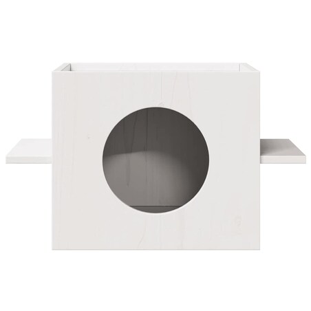 vidaXL Domek dla kota, białe, 51x35x30 cm, lite drewno sosnowe