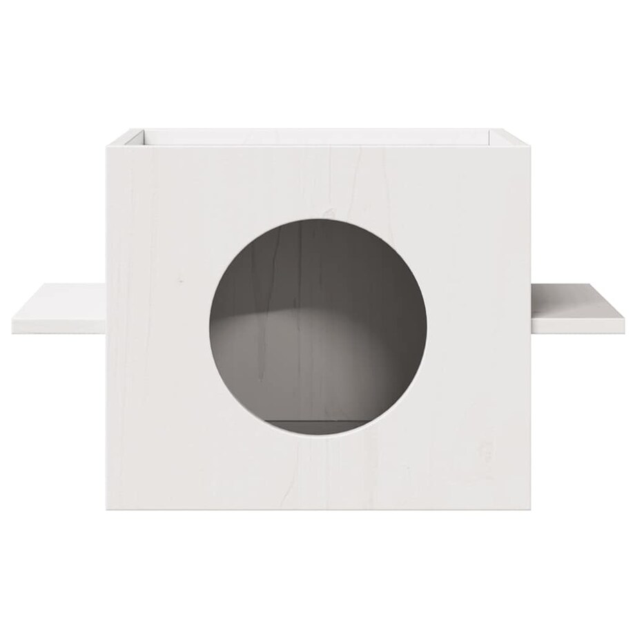 vidaXL Domek dla kota, białe, 51x35x30 cm, lite drewno sosnowe