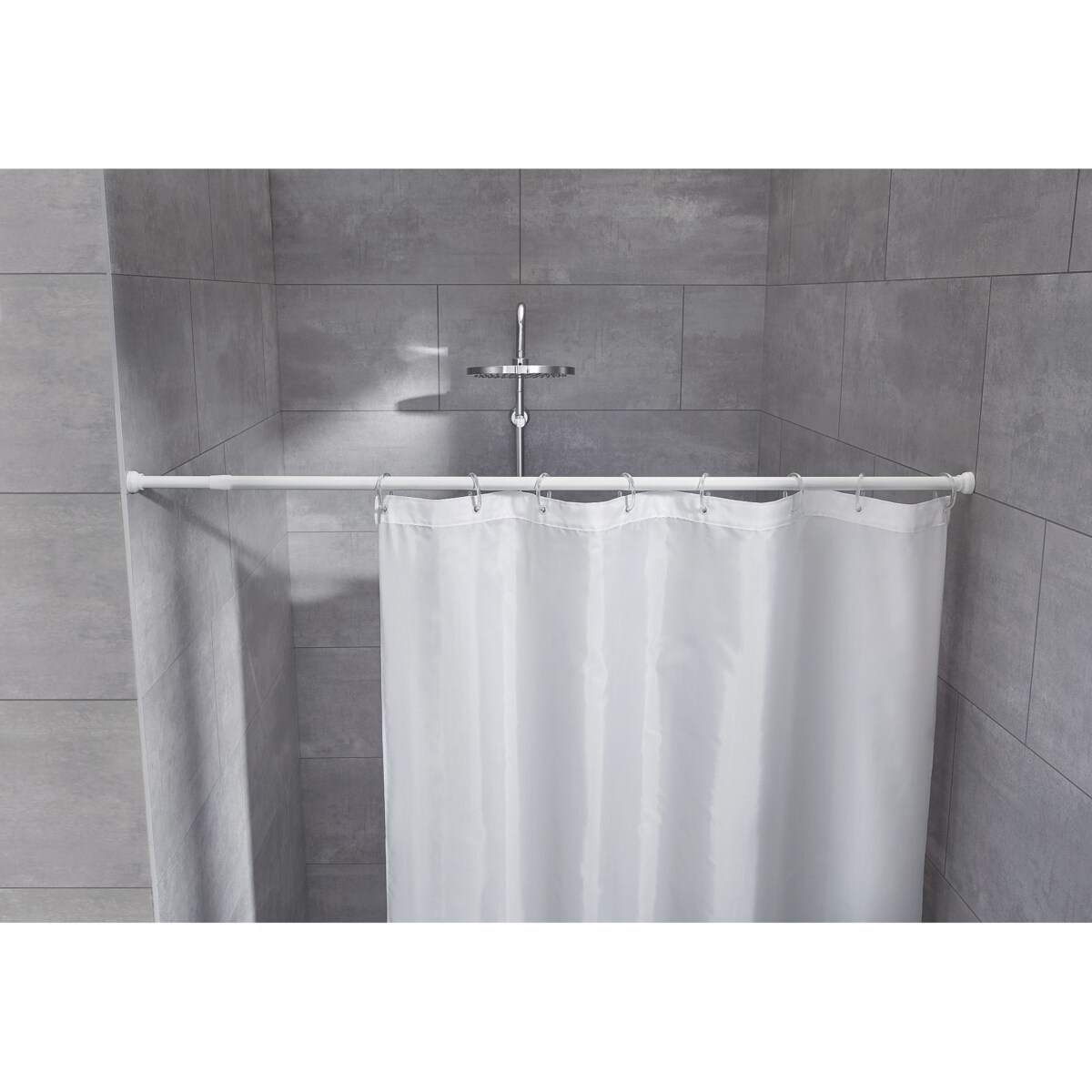 Kleine Wolke Drążek prysznicowy teleskopowy 21 mm 125-220 cm biały aluminium