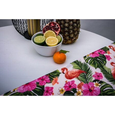 Konsimo MONTERI Bieżnik, biały/zielony/różowy