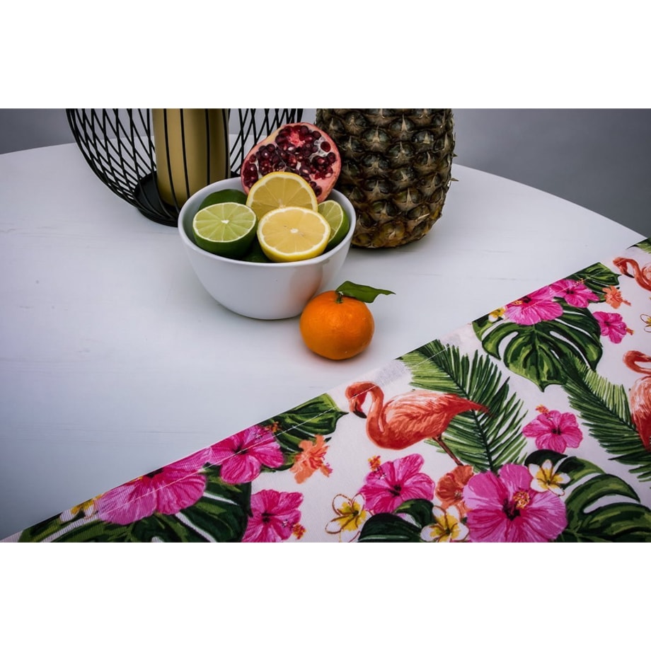 Konsimo MONTERI Bieżnik, biały/zielony/różowy